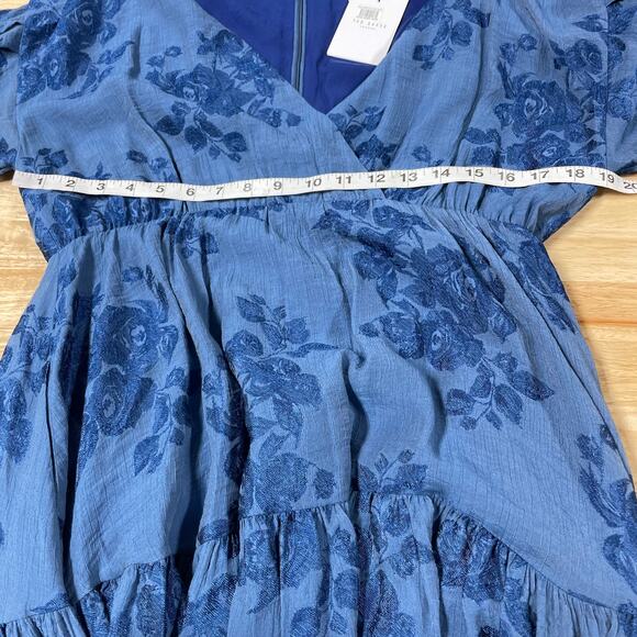 Ted Baker NWT Zilda Puff Sleeve Midi Fixed Wrap Front Dress Size 2 (US 6) Blue - Picture 8 of 15